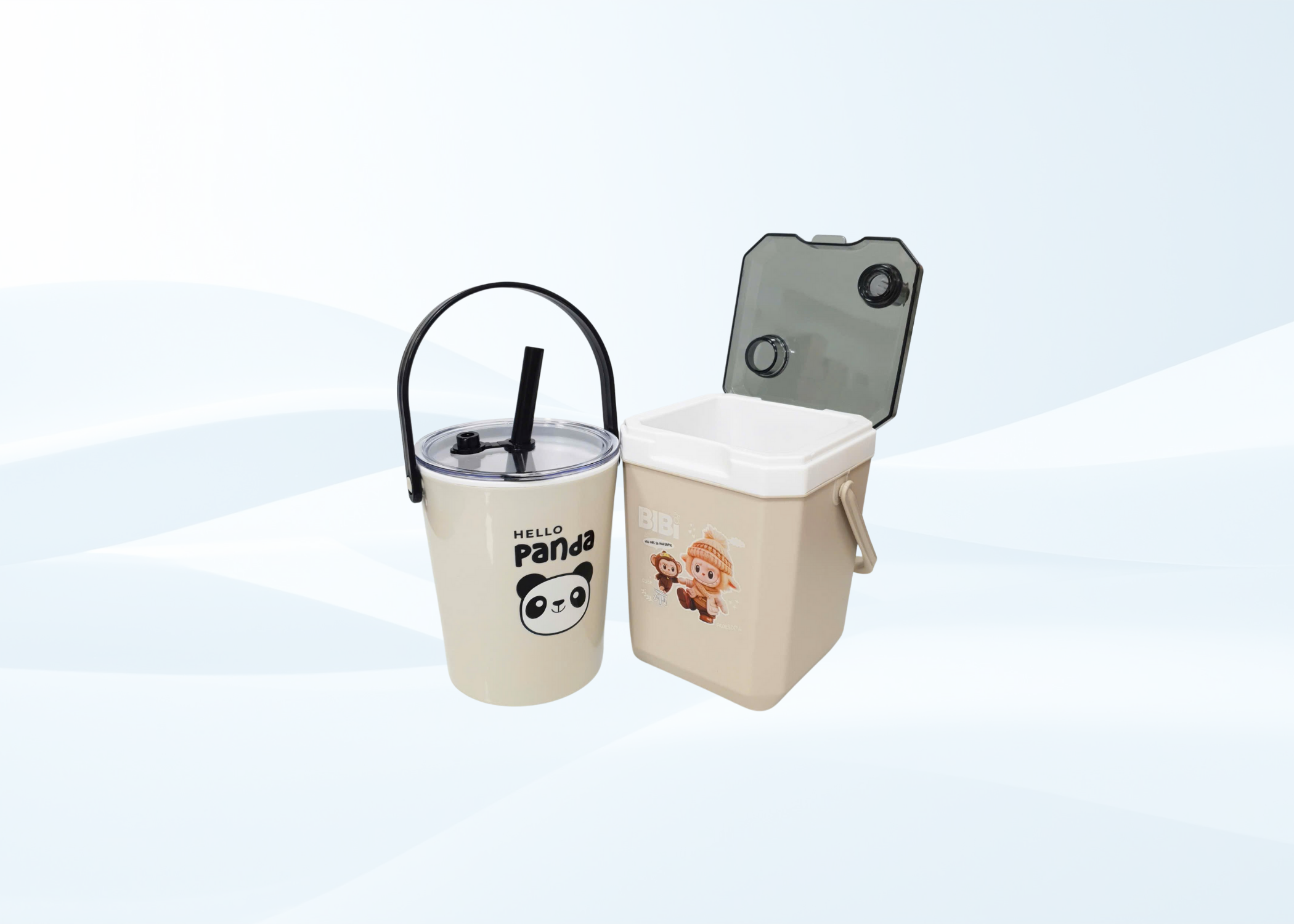 (Combo) Bình đá 1.2L BIBI + Bình đá X.O 1L (Xám)